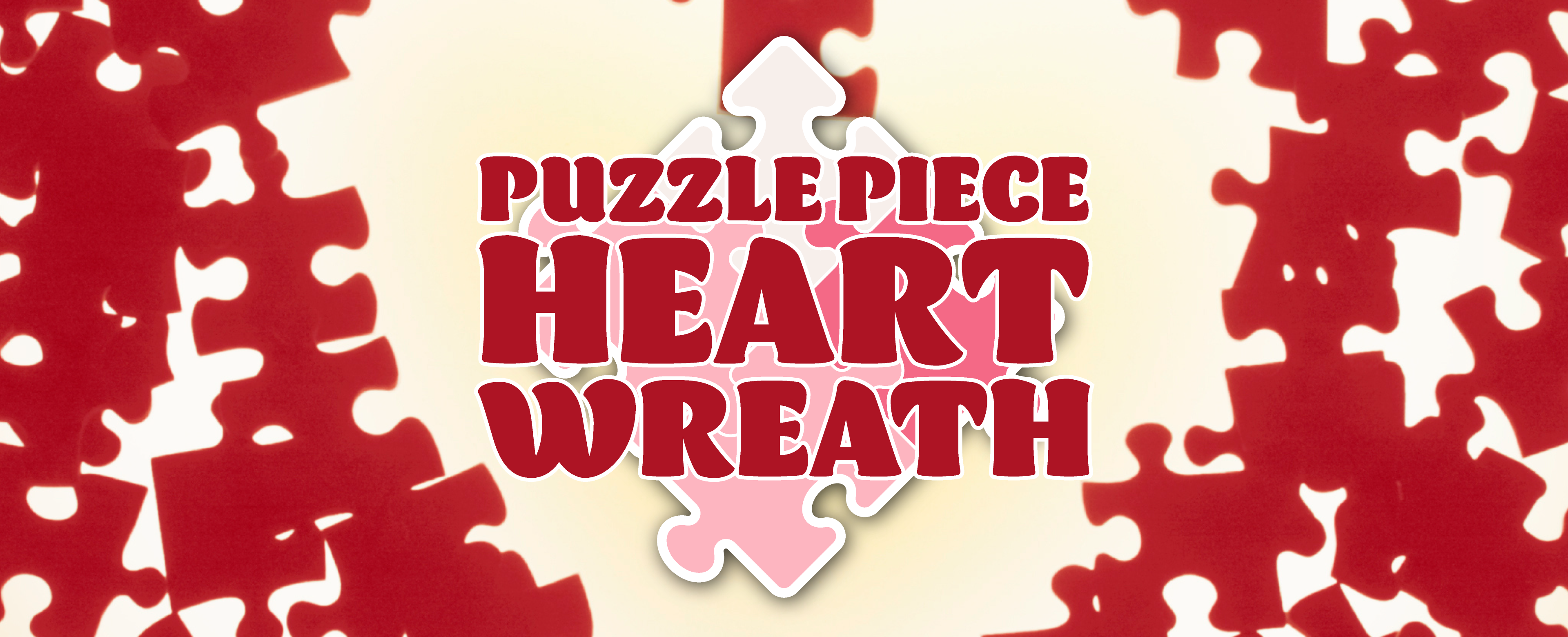 Puzzle Piece Heart Wreath